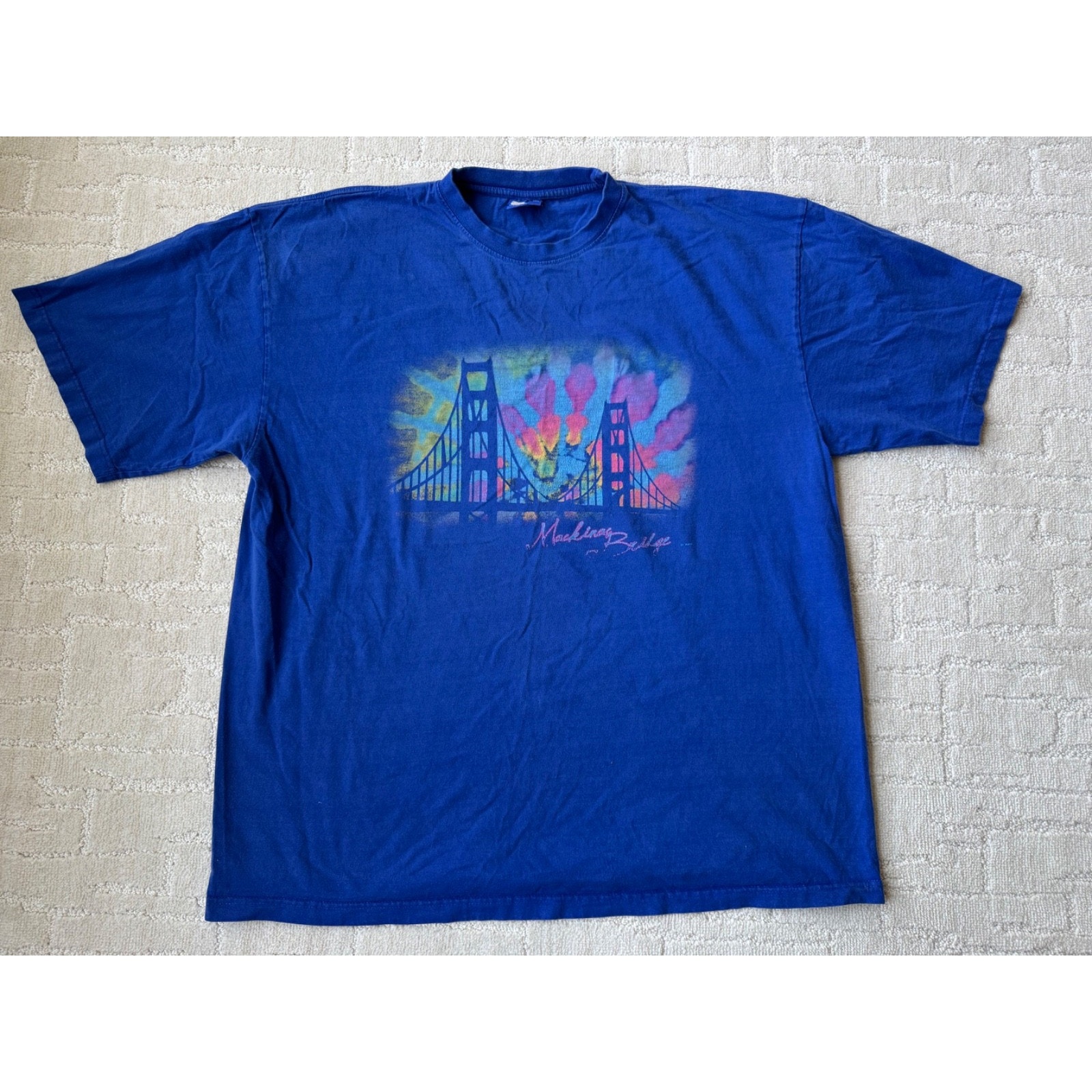 Vtg Mackinac Island Michigan Rainbow T-Shirt Bridge Ibs 90s